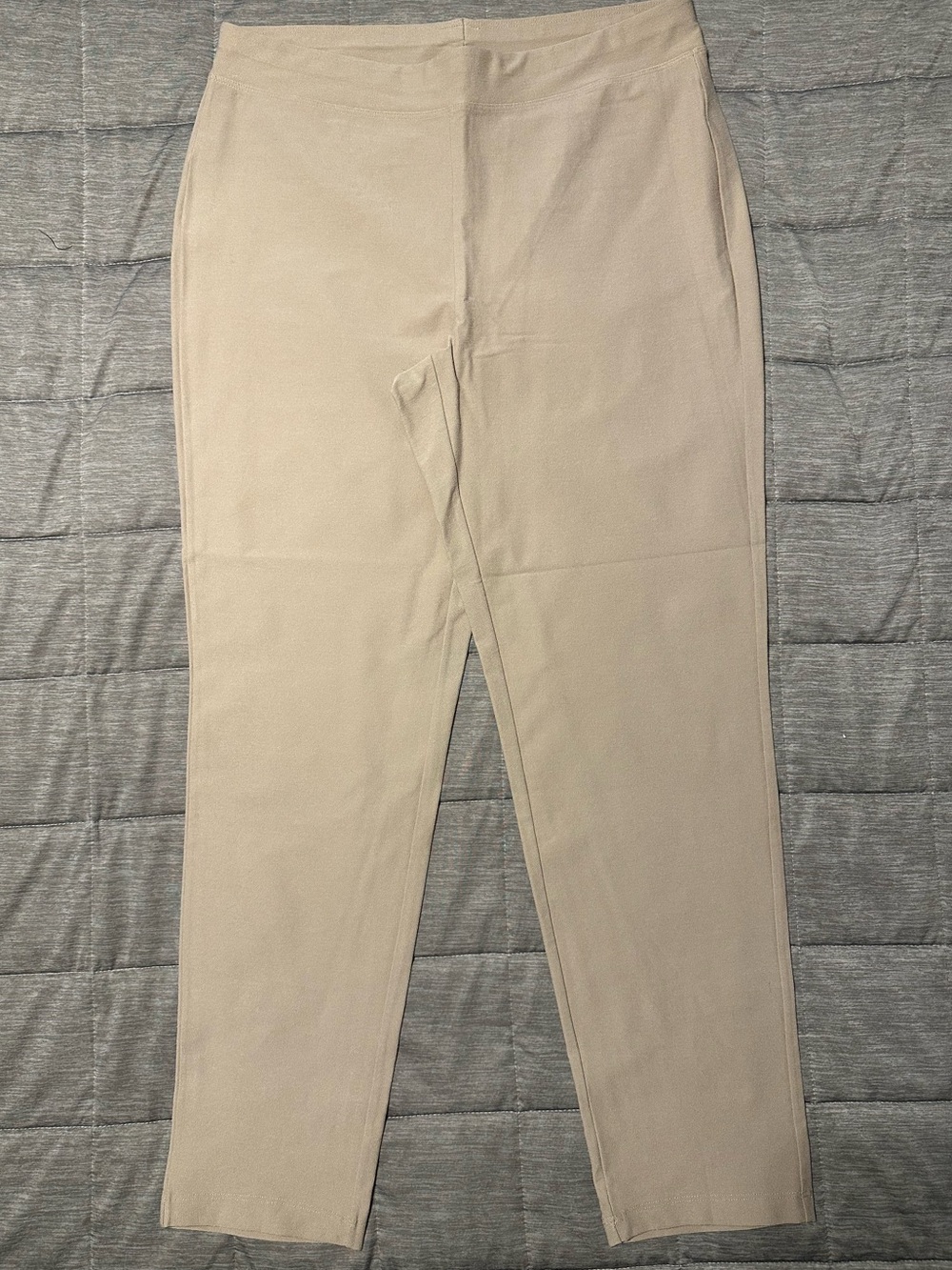 Eileen Fisher Stretch Slim Pull-On Pants in Beige Medium
